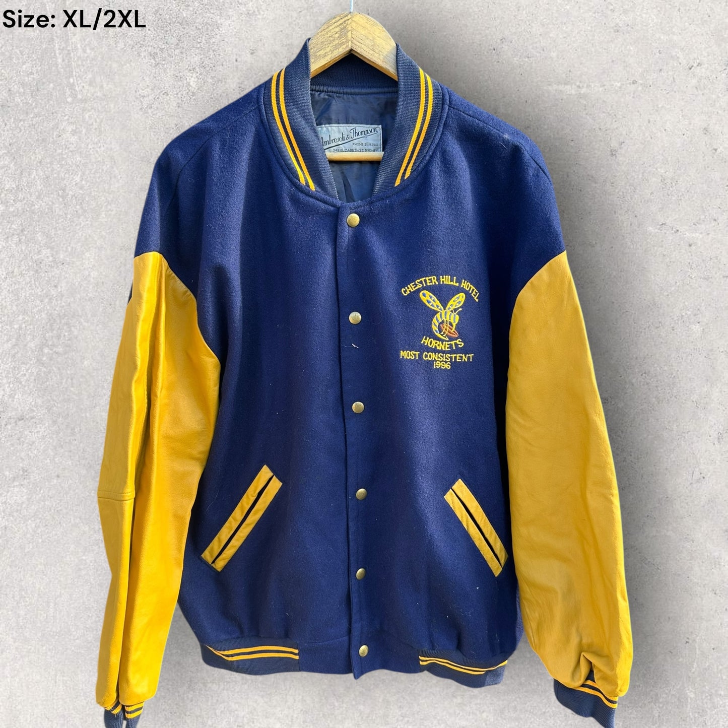 Chester Hill Hornets 1996 Most Consistent Vintage Varsity Rugby league Jacket
