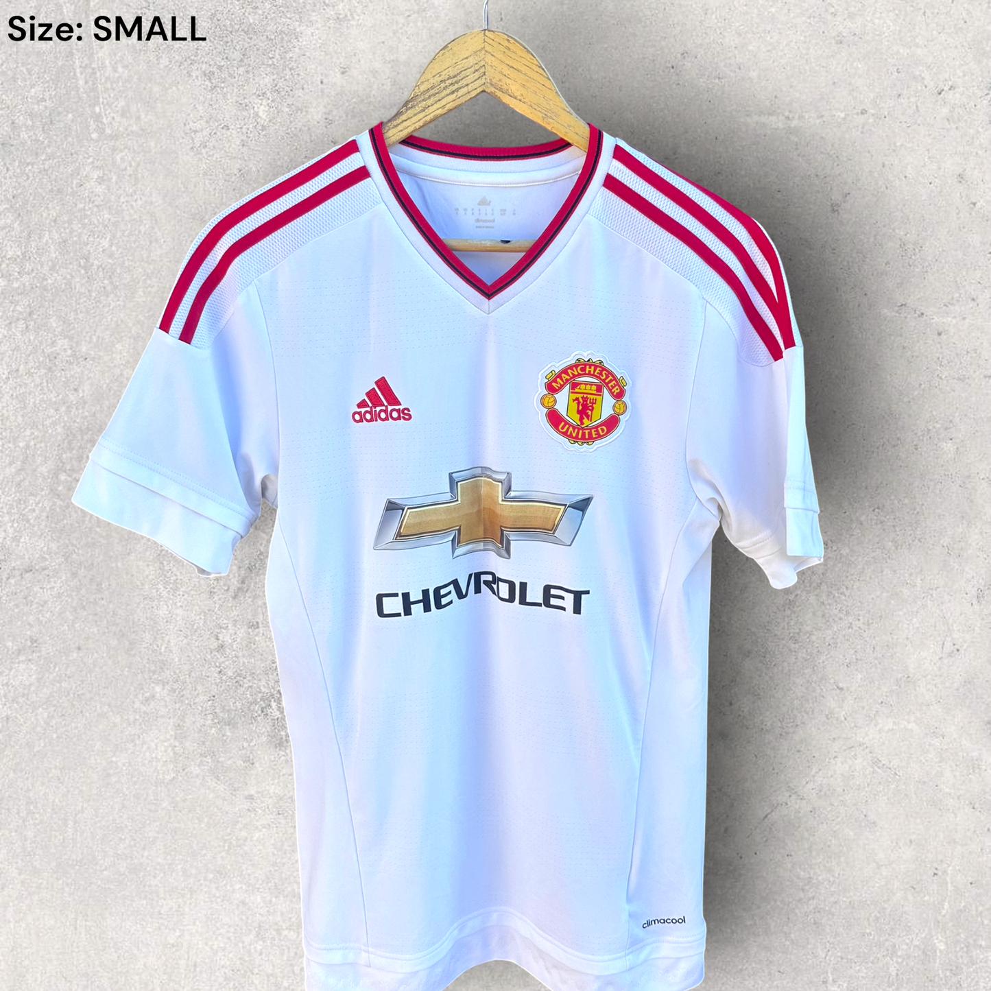 Manchester United 2015-2016 Adidas Away White Football Jersey