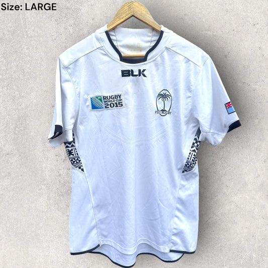 Fiji 2015 Rugby World Cup White short Sleeve Union Jersey