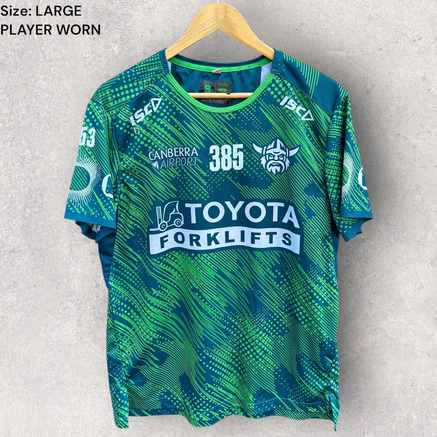 TREY MOONEY CANBERRA RAIDERS 2025 RUN OUT SHIRT PLAYER WORN