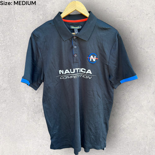 NAUTICA COMPETITION BLACK SHORT SLEEVE POLO SHIRT
