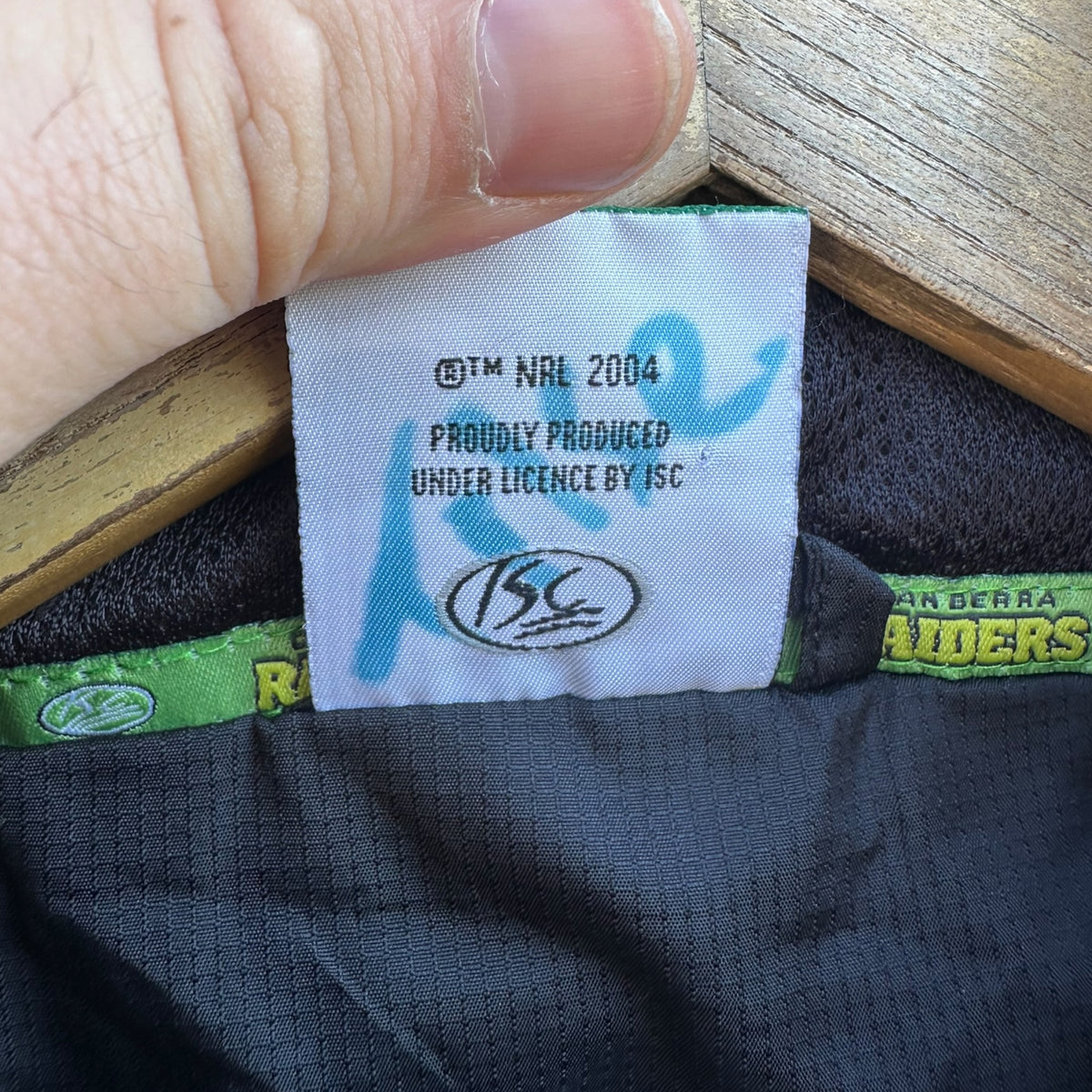 Canberra Raiders ISC Windbreaker Hooded NRL Jacket Issued to Dane Tilse