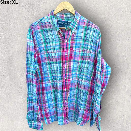 RALPH LAUREN POLO MENS LONG SLEEVE BUTTON UP SHIRT