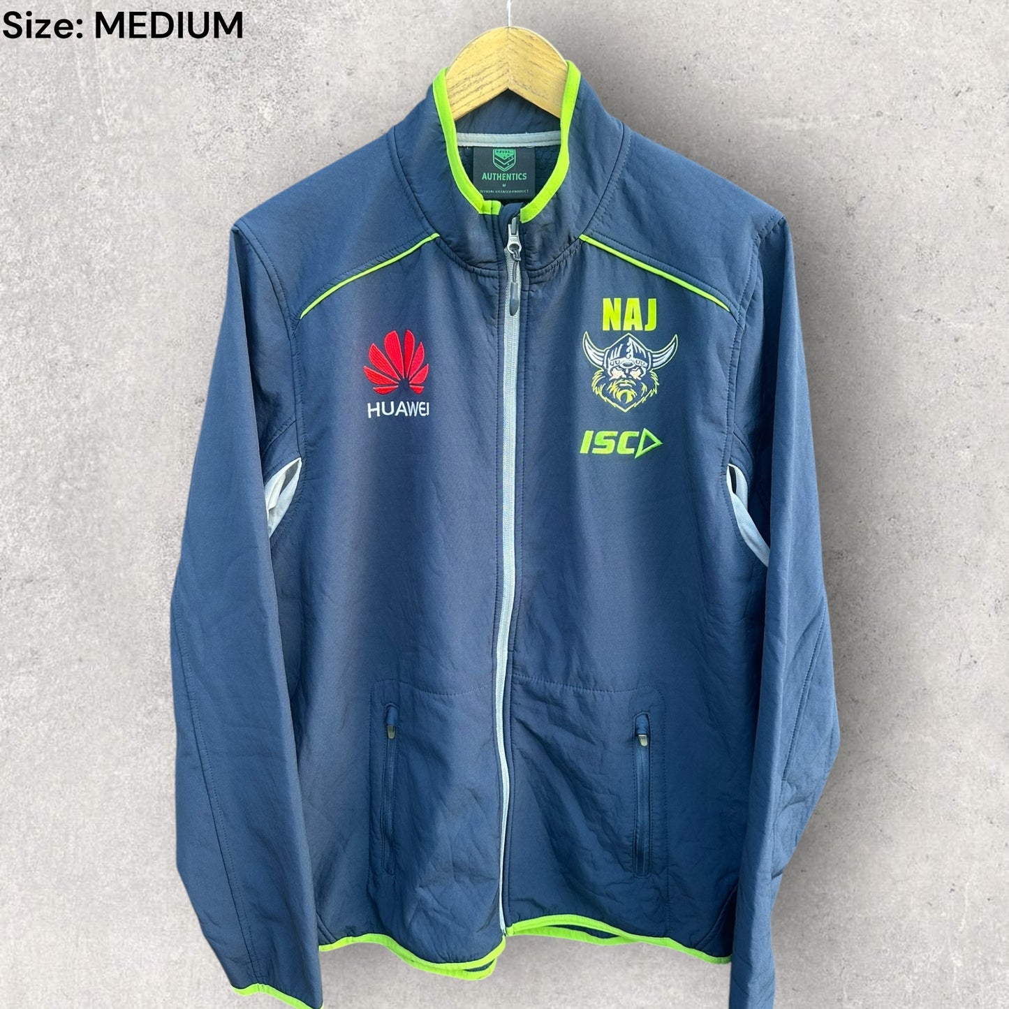 Canberra Raiders ISC Staff issued full zip blue rugby league jacket