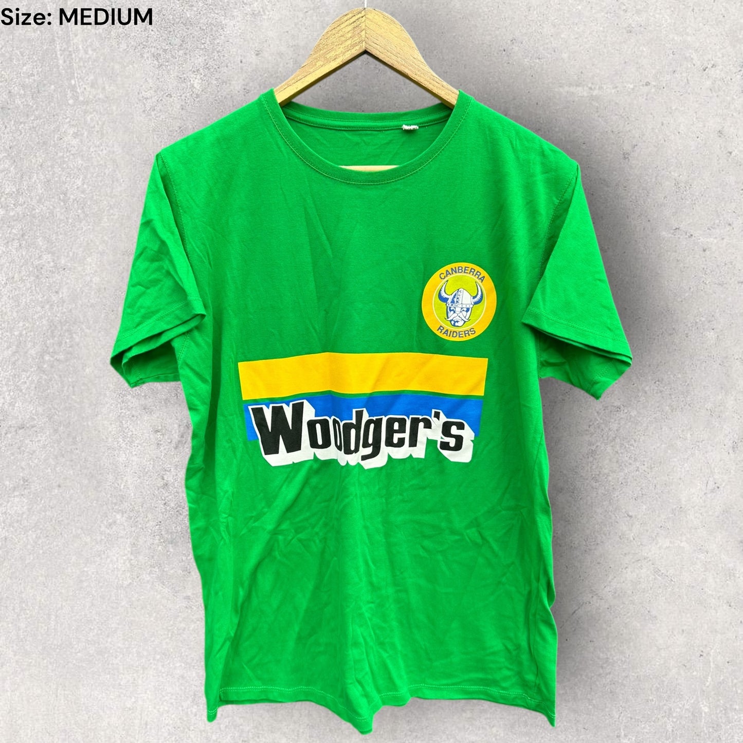 CANBERRA RAIDERS WOODGERS HERITAGE GREEN SHORT SLEEVE SHIRT