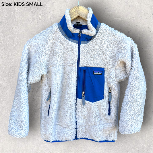 Patagonia Kids White Fleece Jacket