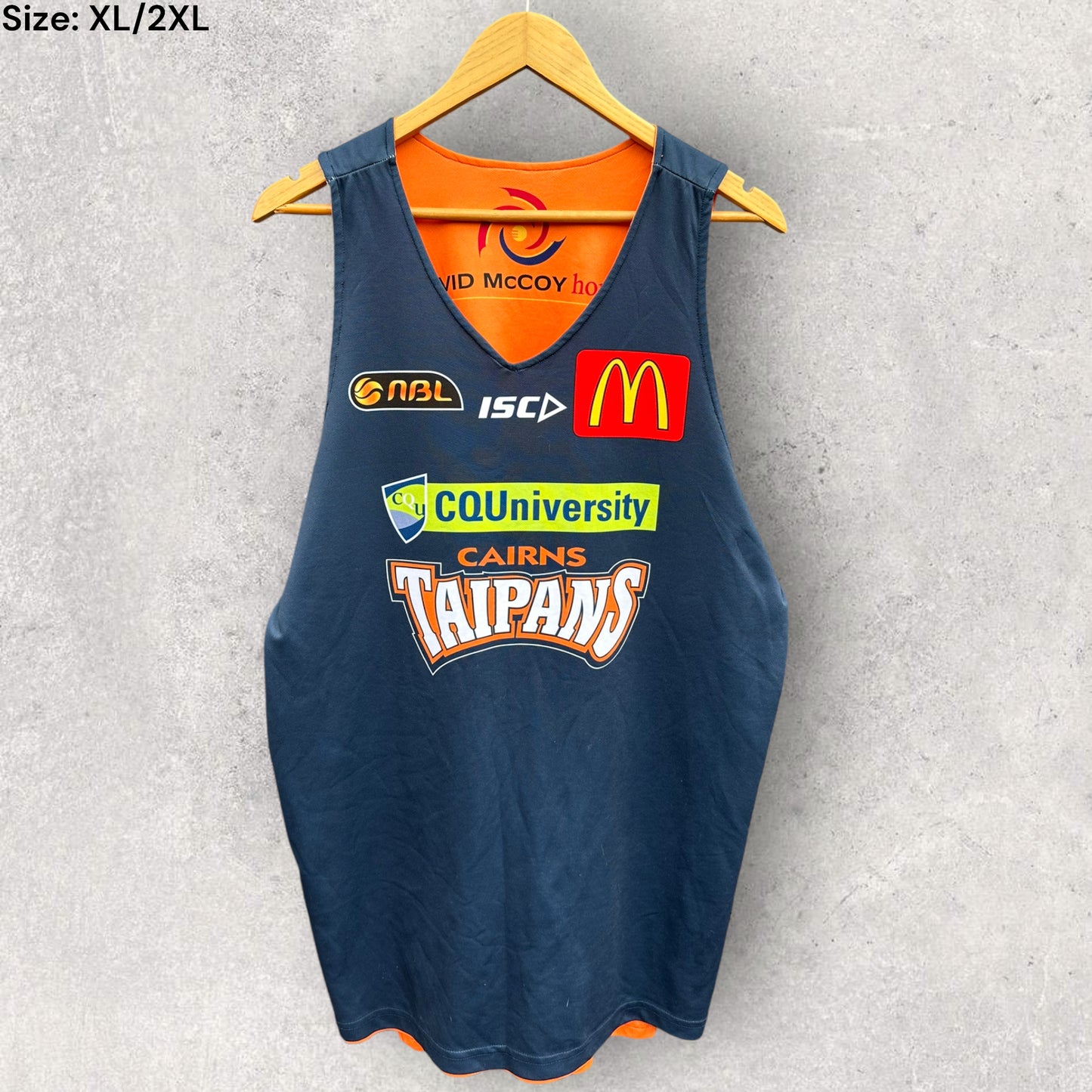 CAIRNS TAIPANS REVERSE PLAYER ISSUED TRAINING SINGLET