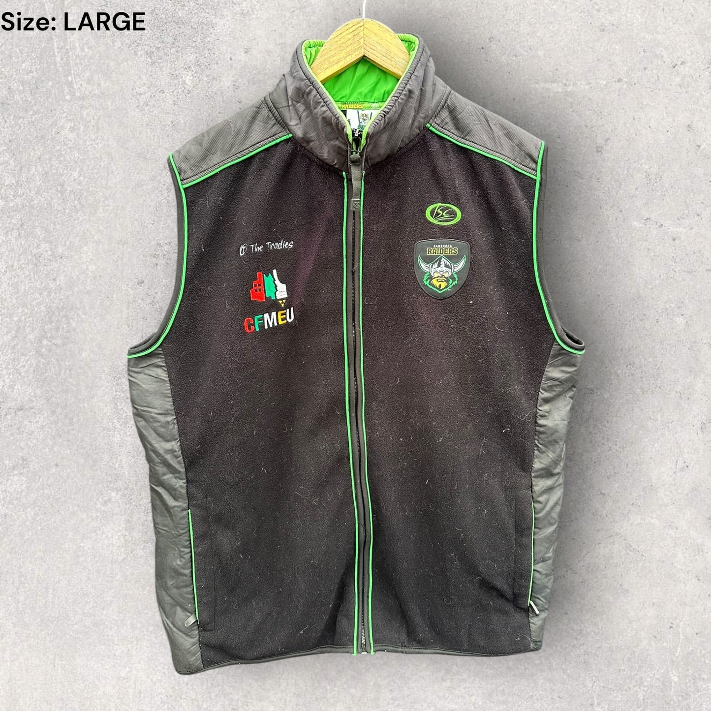 Canberra Raiders ISC Vintage Sleeveless Fleece Nrl Jacket