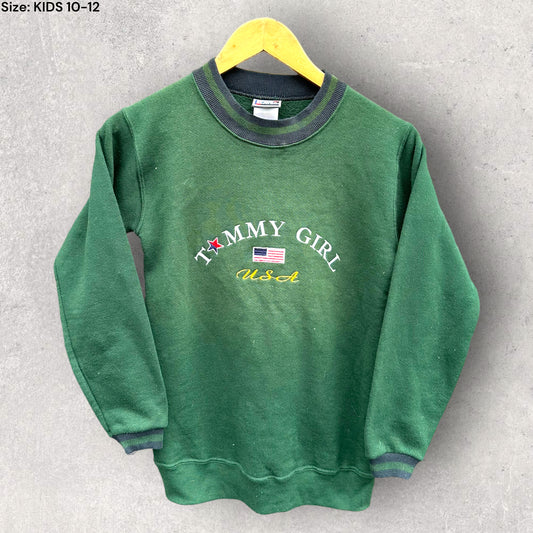 TOMMY GIRL PRO PLAYER GREEN PULLOVER JUMPER