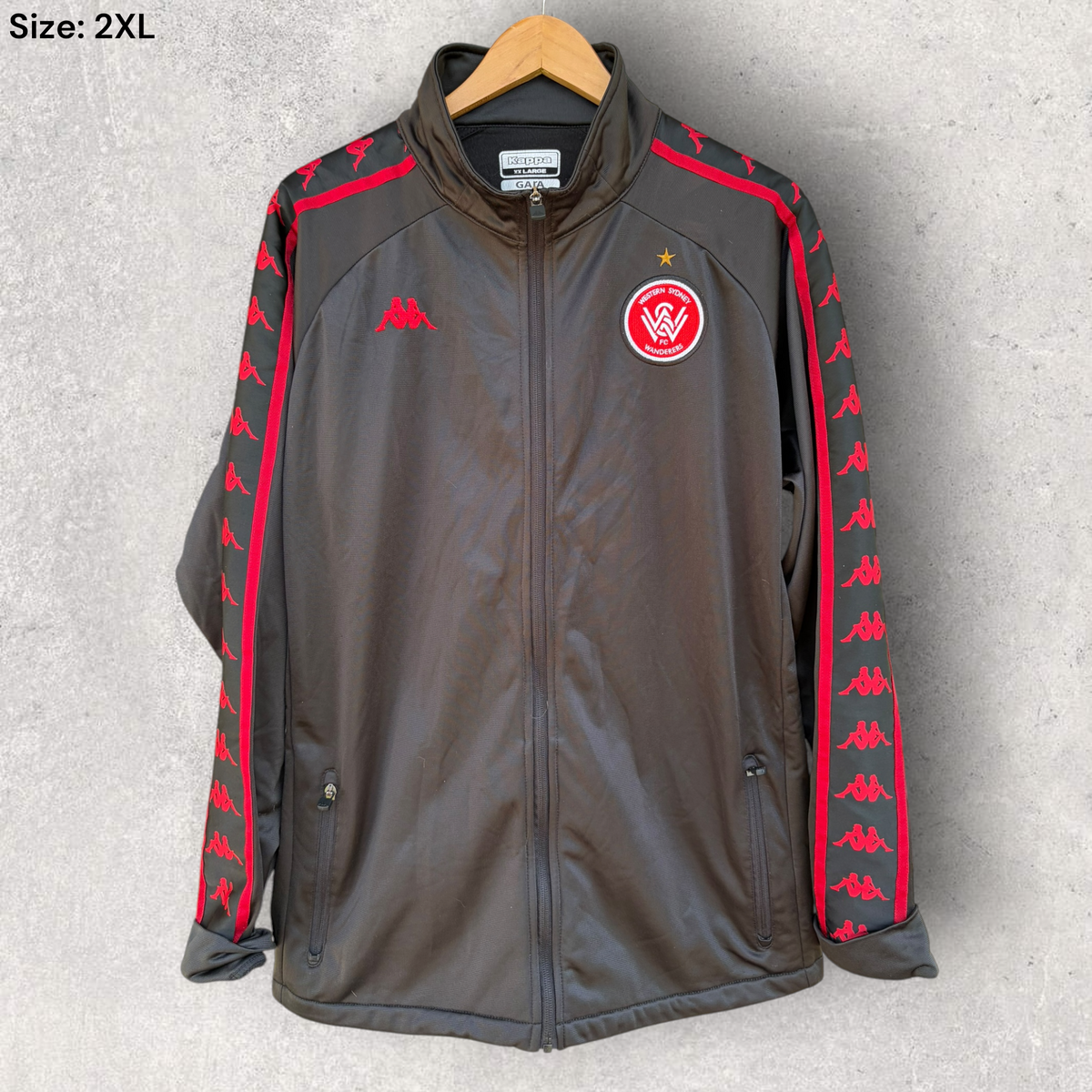 Western Sydney Wanderers WSW Kappa Black Football Track Jacket