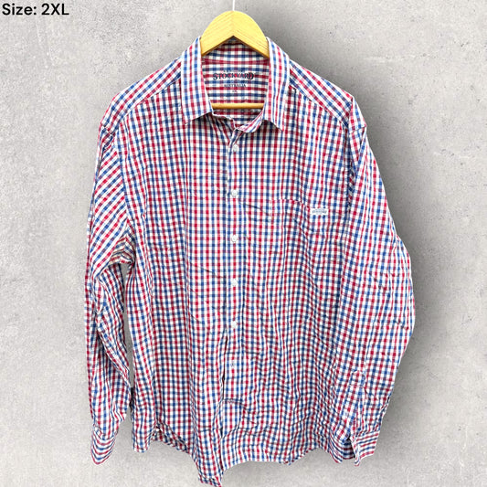 RM WILLIAMS STOCKYARD CHECKERED BUTTON UP LONG SLEEVE SHIRT
