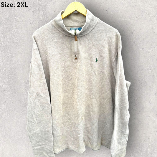 RALPH LAUREN POLO BEIGE HALF ZIP PULLOVER JUMPER