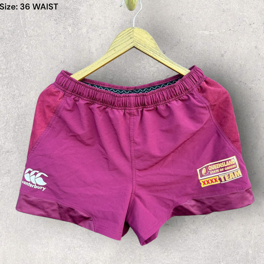 QUEENSLAND MAROONS PLAYER ISSUED CANTERBURY TRAINING SHORTS