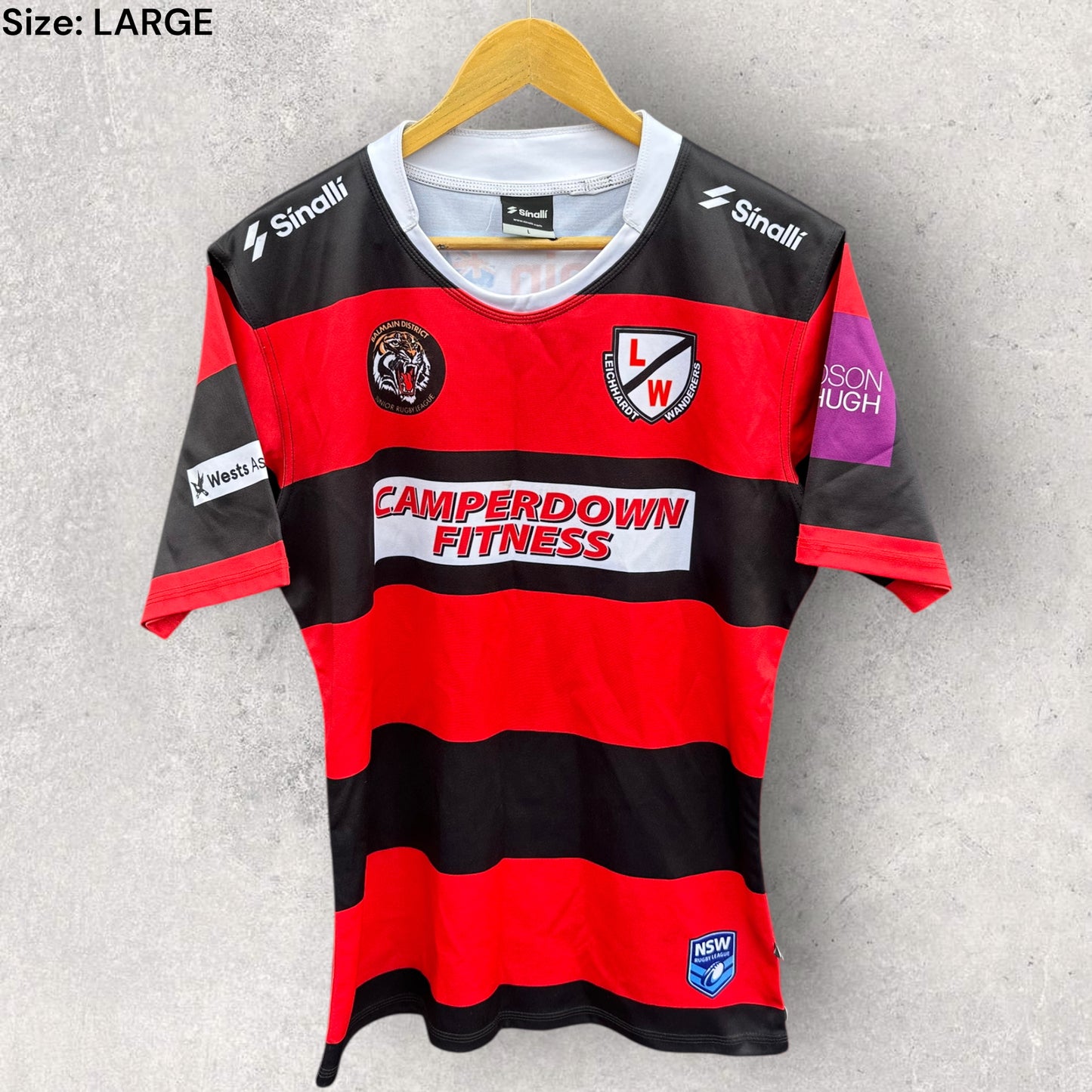 LEICHHARDT WANDERERS PLAYER WORN RUGBY LEAGUE JERSEY