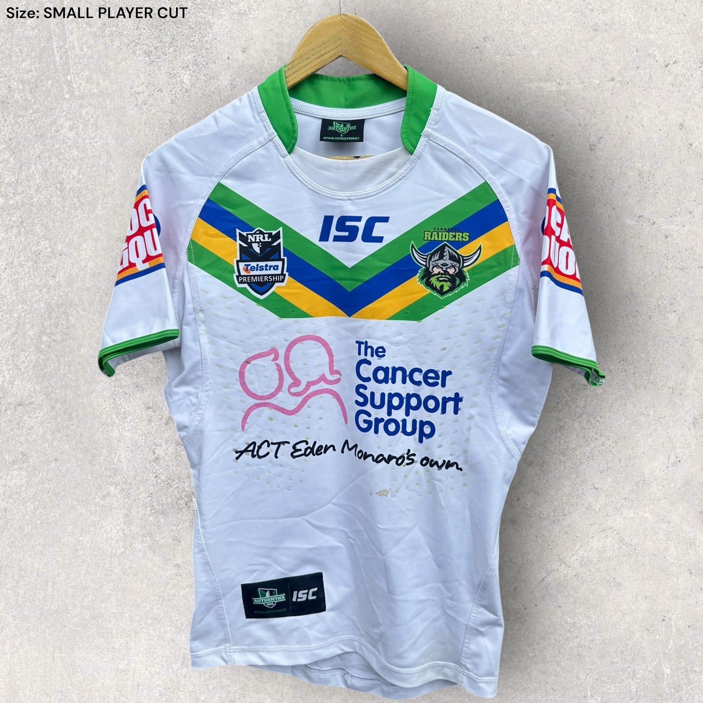CANBERRA RAIDERS 2012 ISC AWAY CHARITY EDITION PLAYER CUT