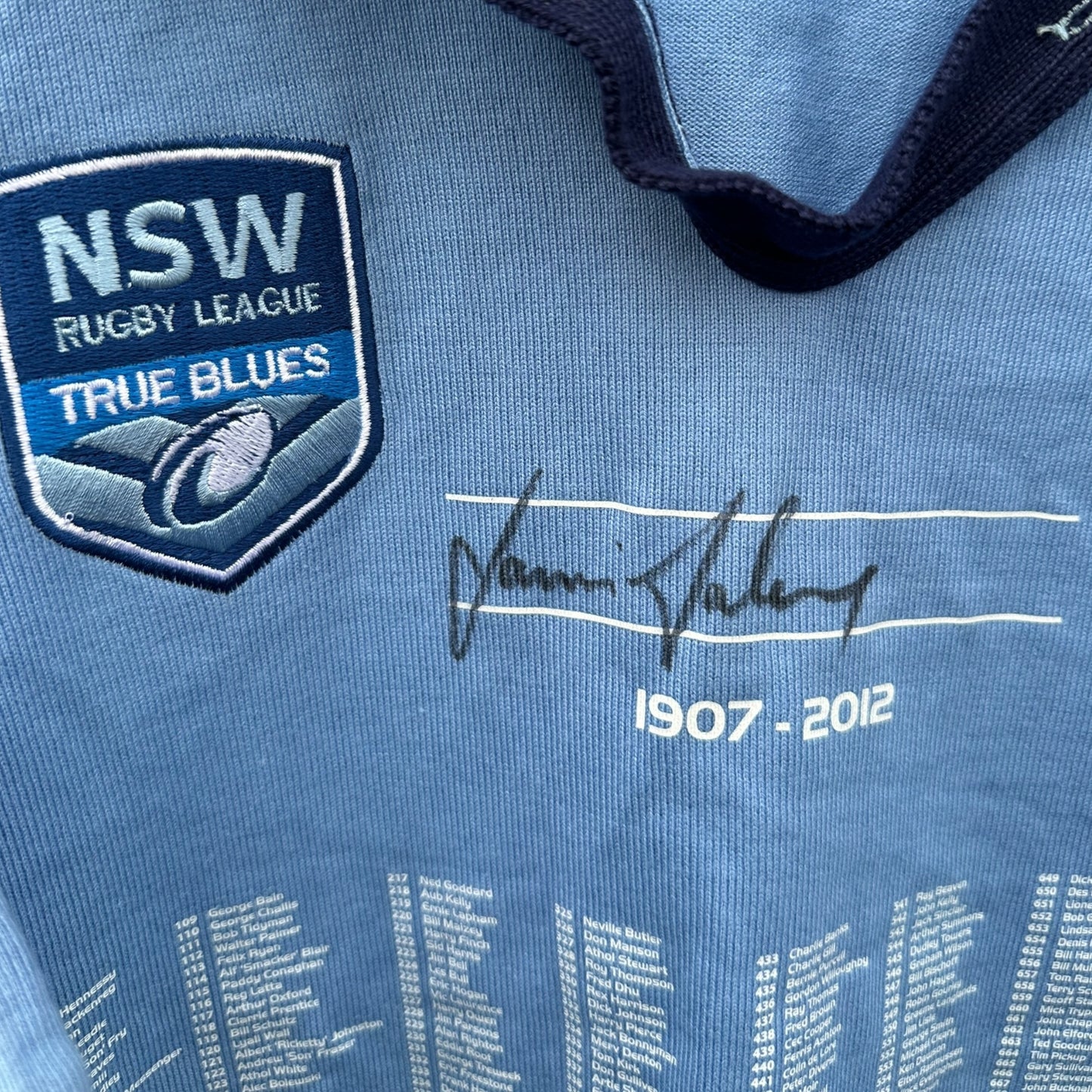 Nsw Rugby League True Blues Representative Jersey Signed by Laurie Daley