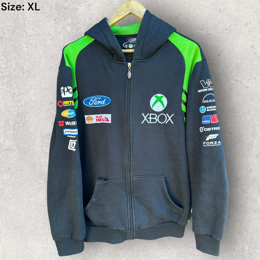 XBOX Ford Racing Black Full Zip Motorsport Hooded Jacket