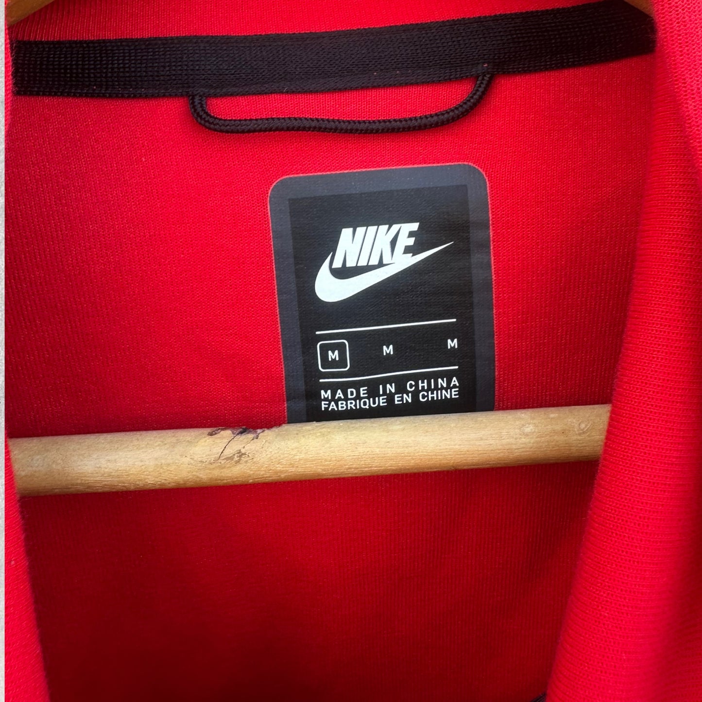 NIKE TECH FLEECE RED HOODED JUMPER