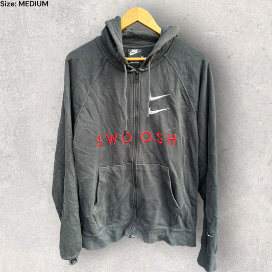 NIKE SWOOSH BLACK HOODED JUMPER