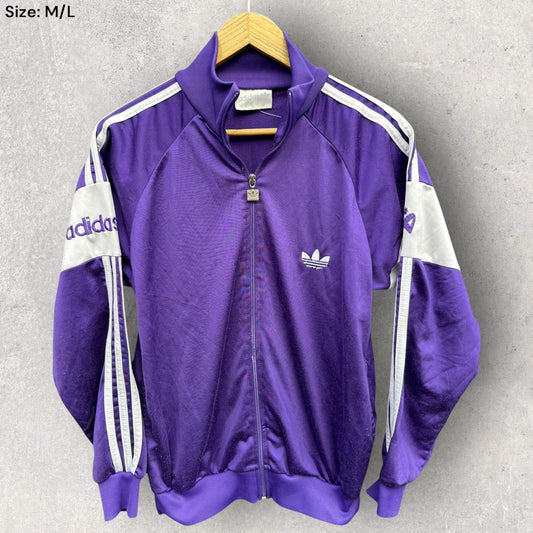 ADIDAS 1980s PURPLE FULL ZIP VINTAGE JACKET
