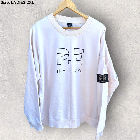 PE NATION WOMENS CREAM COLOURED PULLOVER JUMPER