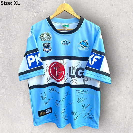 CRONULLA SHARKS 2008 CENTENARY HOME ISC JERSEY SIGNED BY SQUAD