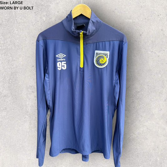CENTRAL COAST MARINERS LONG SLEEVE TRAINING SHIRT WORN AND ISSUED TO USAIN BOLT