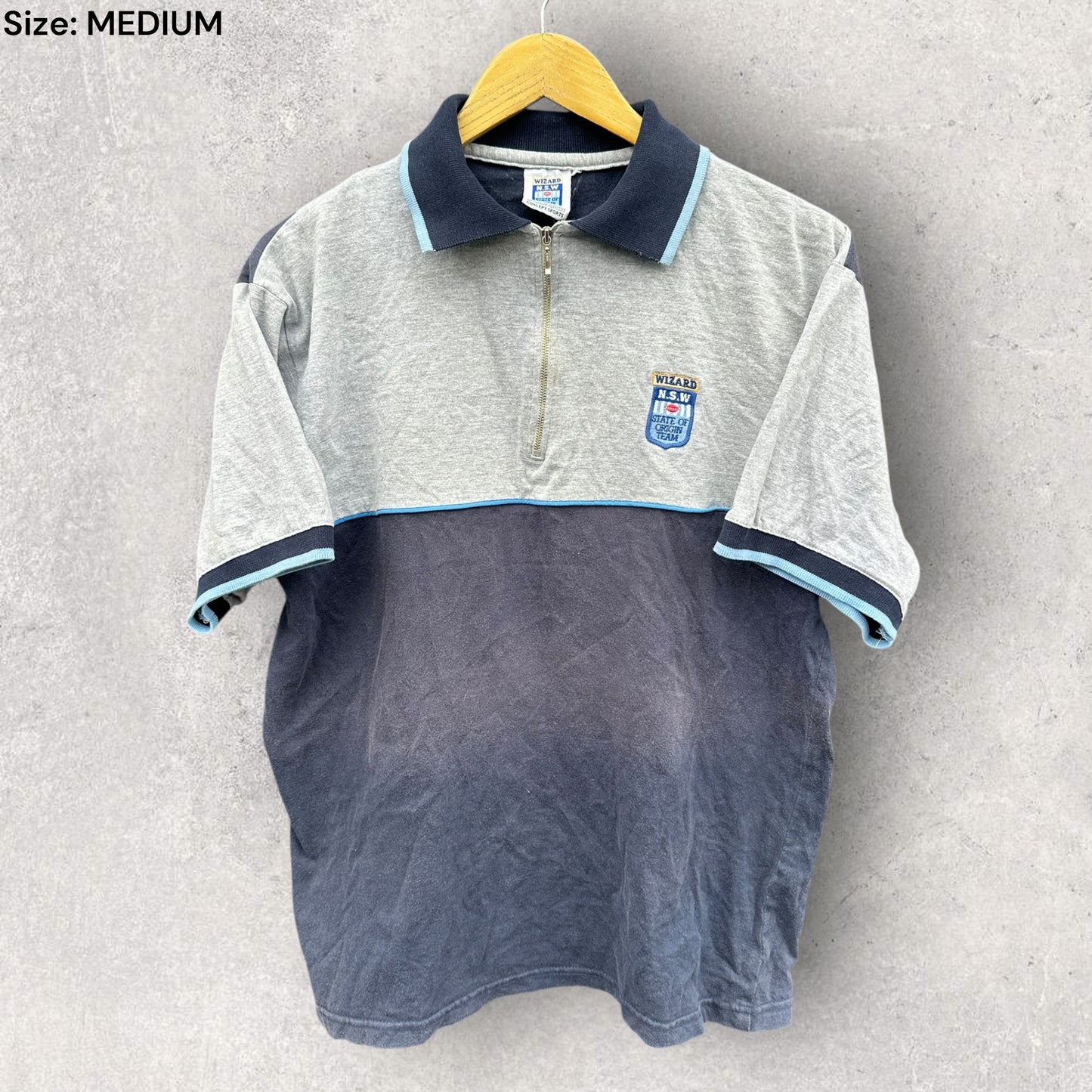 NSW BLUES VINTAGE CHEST ZIP POLO SHIRT