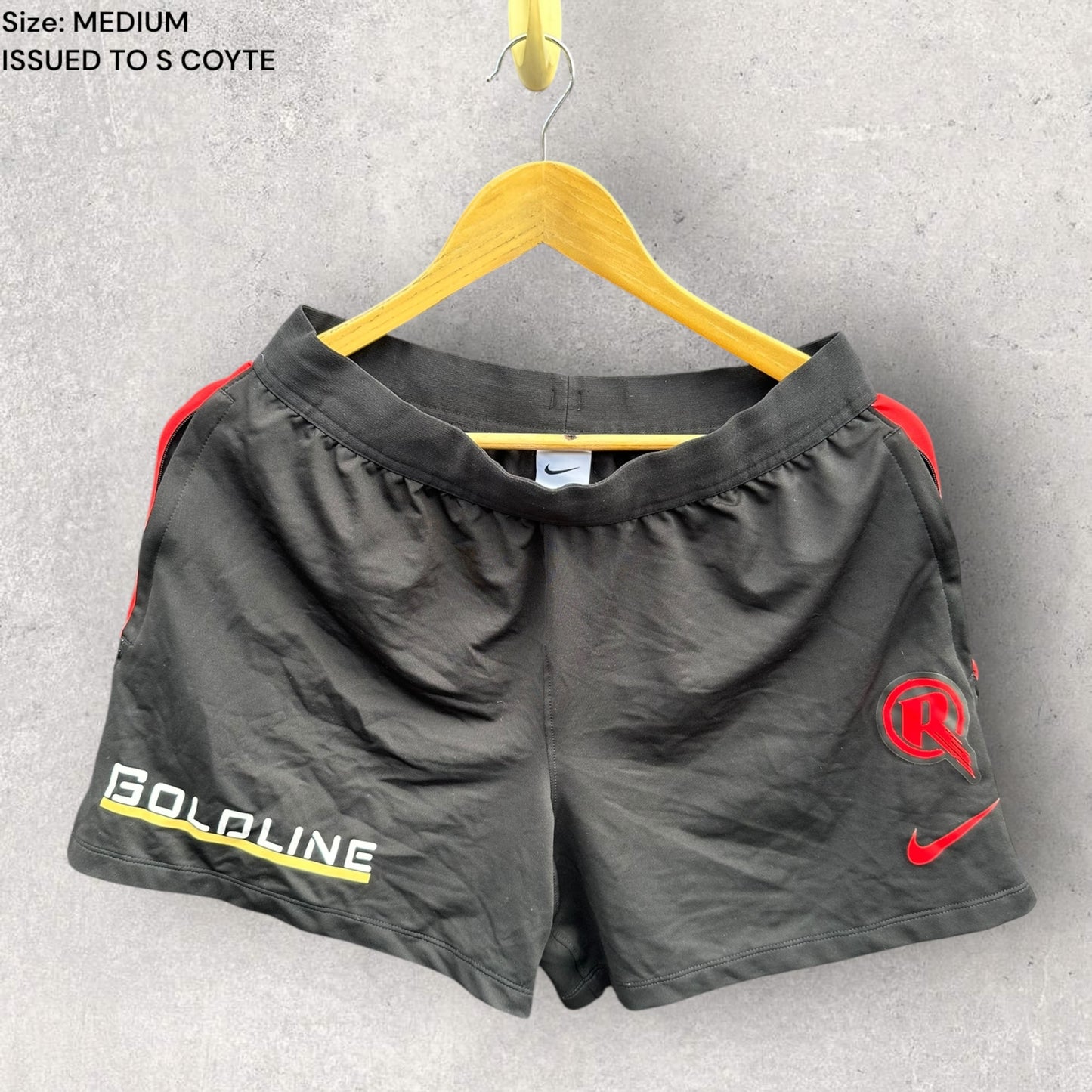 MELBOURNE RENEGADES NIKE PLAYER TRAINING SHORTS ISSUED TO SARAH COYTE