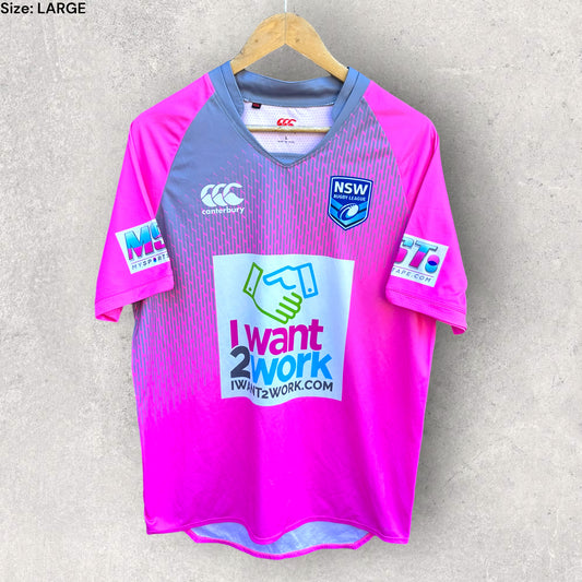 NSW RUGBY LEAGUE PINK TRAINING SHIRT