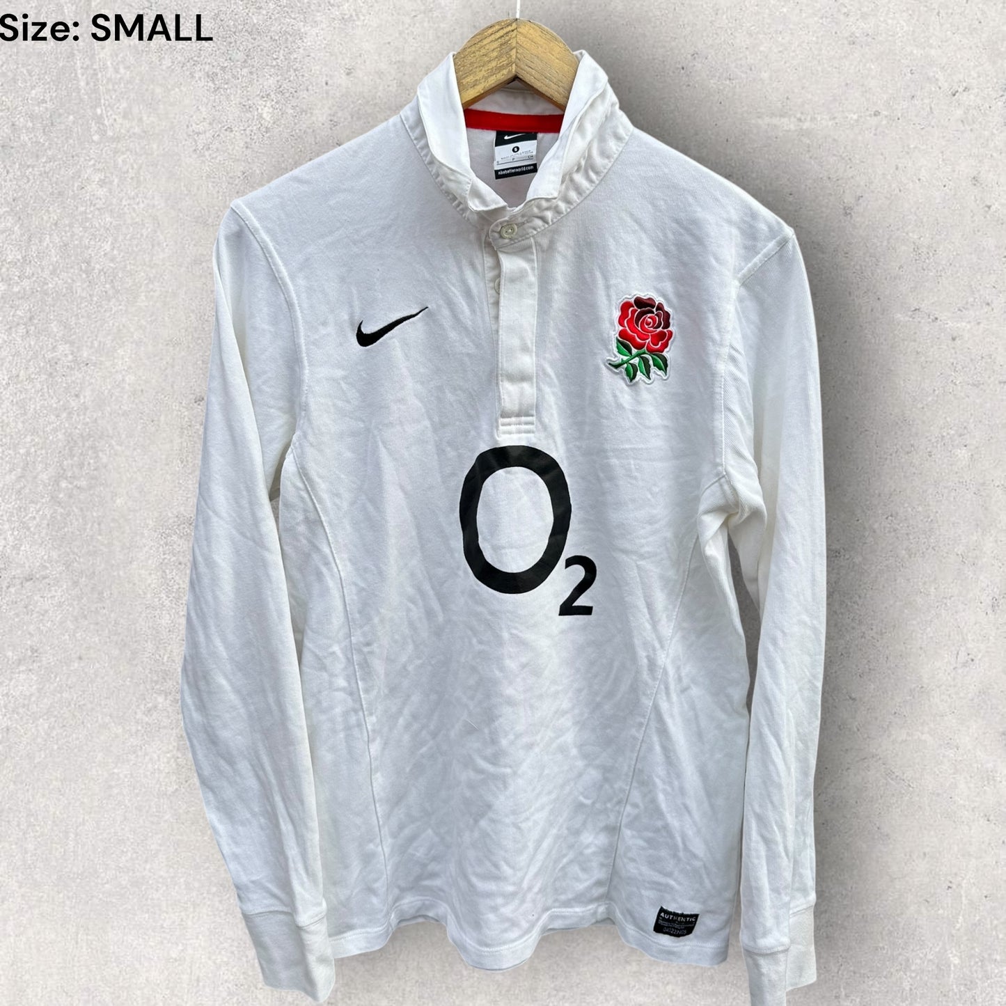 ENGLAND NIKE RUGBY UNION LONG SLEEVE COTTON JERSEY