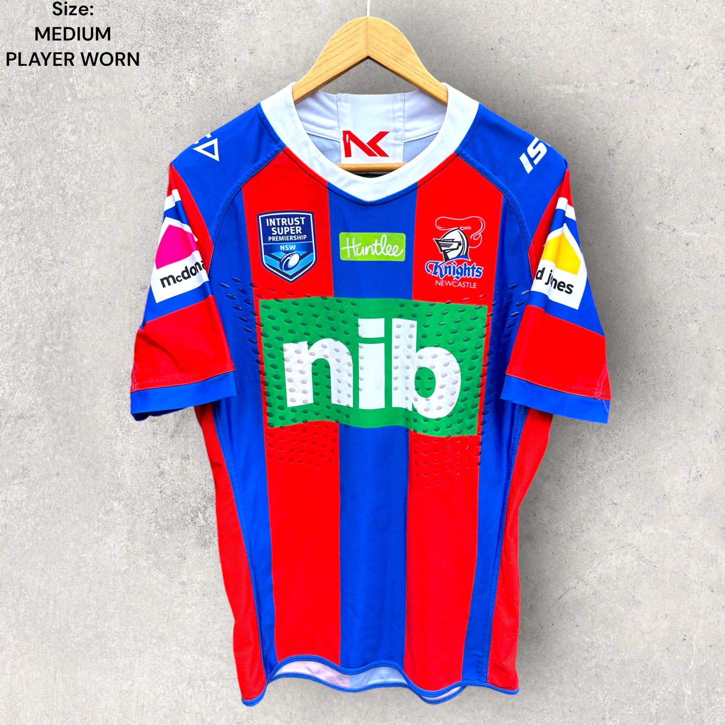 BRENT NADEN NEWCASTLE KNIGHTS MATCH WORN NSW CUP JERSEY