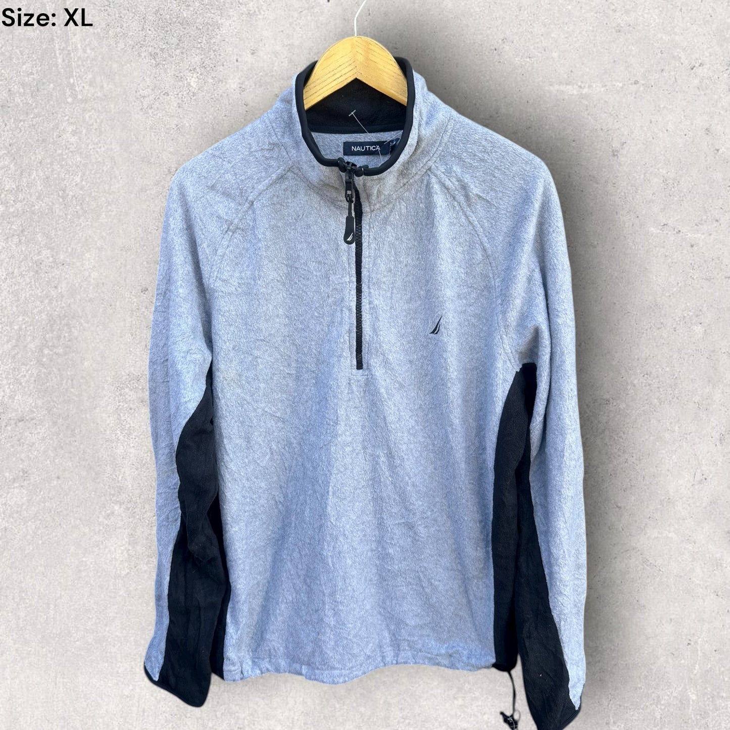 NAUTICA GREY HALF ZIP FLEECE JACKET