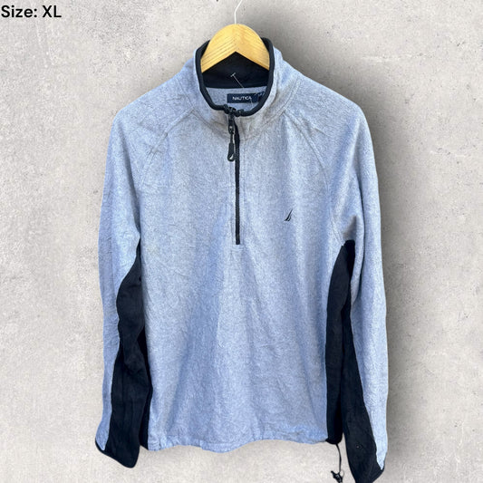 NAUTICA GREY HALF ZIP FLEECE JACKET