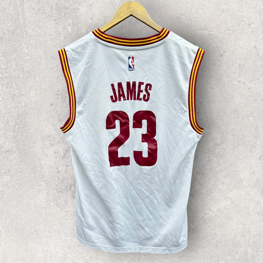 LEBRON JAMES CLEVELAND CAVALIERS 2016 ADIDAS SWINGMAN WHITE NBA JERSEY