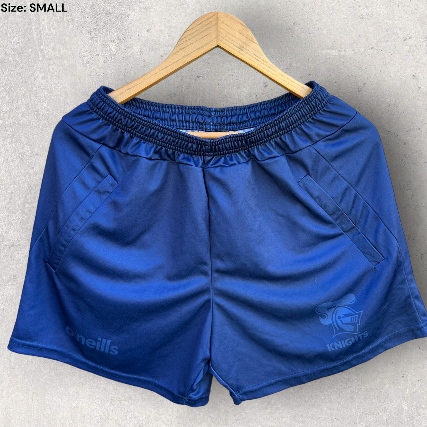 NEWCASTLE KNIGHTS BLUE TRAINING SHORTS WITH POCKETS