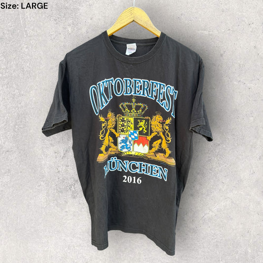 OKTOBERFEST MUNCHEN 2016 BLACK SHORT SLEEVED SHIRT