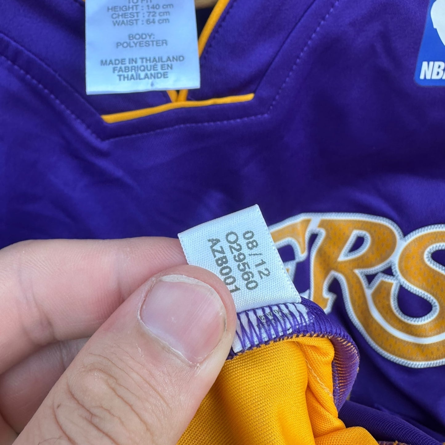 KOBE BRYANT LA LAKERS KIDS 2012 NBA ADIDAS JERSEY