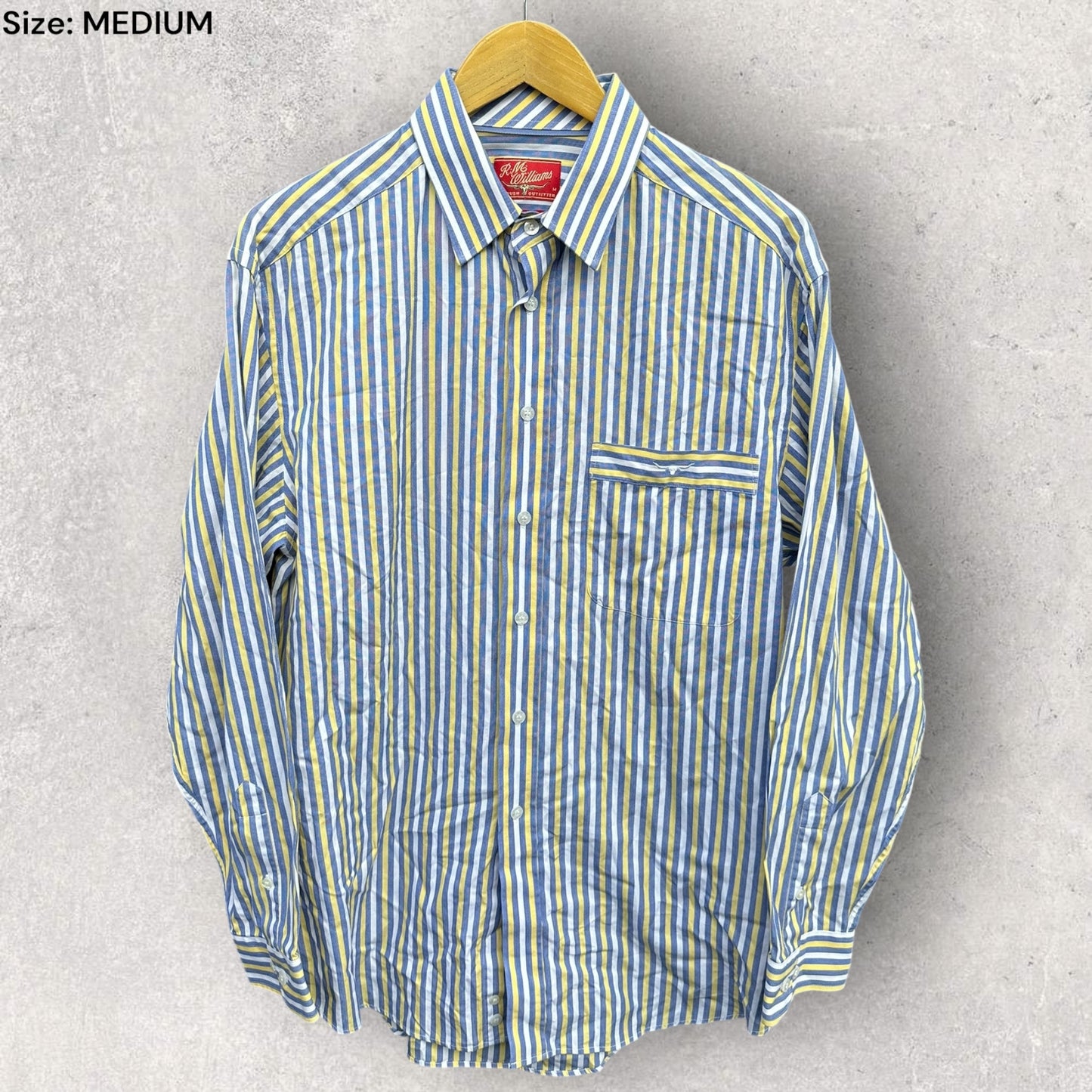 RM WILLIAMS VINTAGE LONG SLEEVE BLUE/YELLOW/WHITE SHIRT