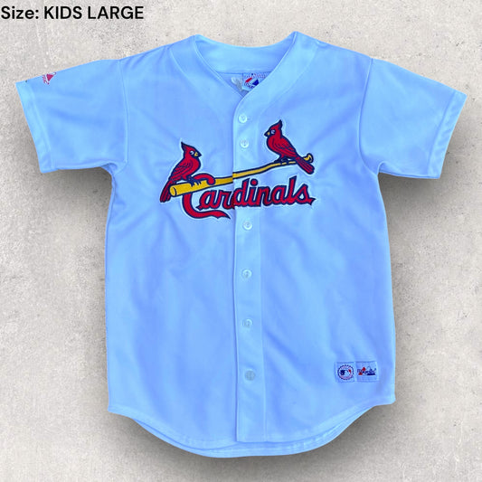 ST LOUIS CARDINALS MAJESTIC WHITE MLB KIDS JERSEY