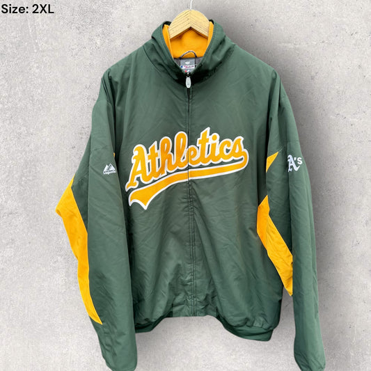 OAKLAND ATHLETICS MAJESTIC THERMA BASE MLB GREEN JACKET