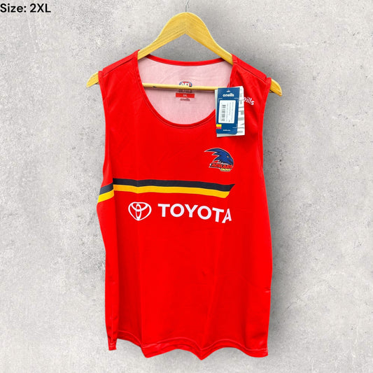 ADELAIDE CROWS ON FIELD 2021 RED TRAINING SINGLET NEW WITH TAGS