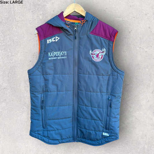 MANLY WARRINGAH SEA EAGLES ISC HOODED PUFFER VEST