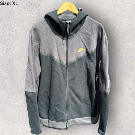 NIKE WINDRUNNER TECH FLEECE FULL ZIP HOODED JACKET GREY BLACK