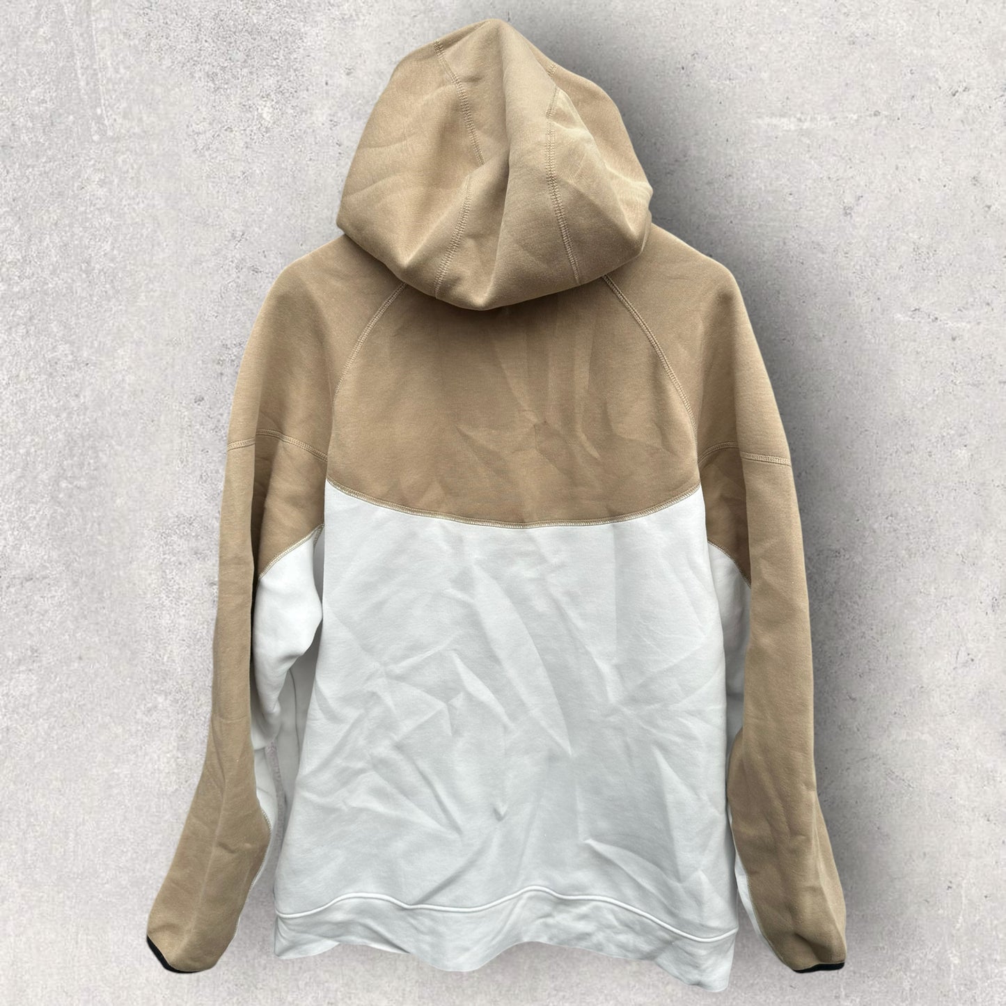 NIKE WINDRUNNER TECH FLEECE CREAM/WHITE HOODED JUMPER