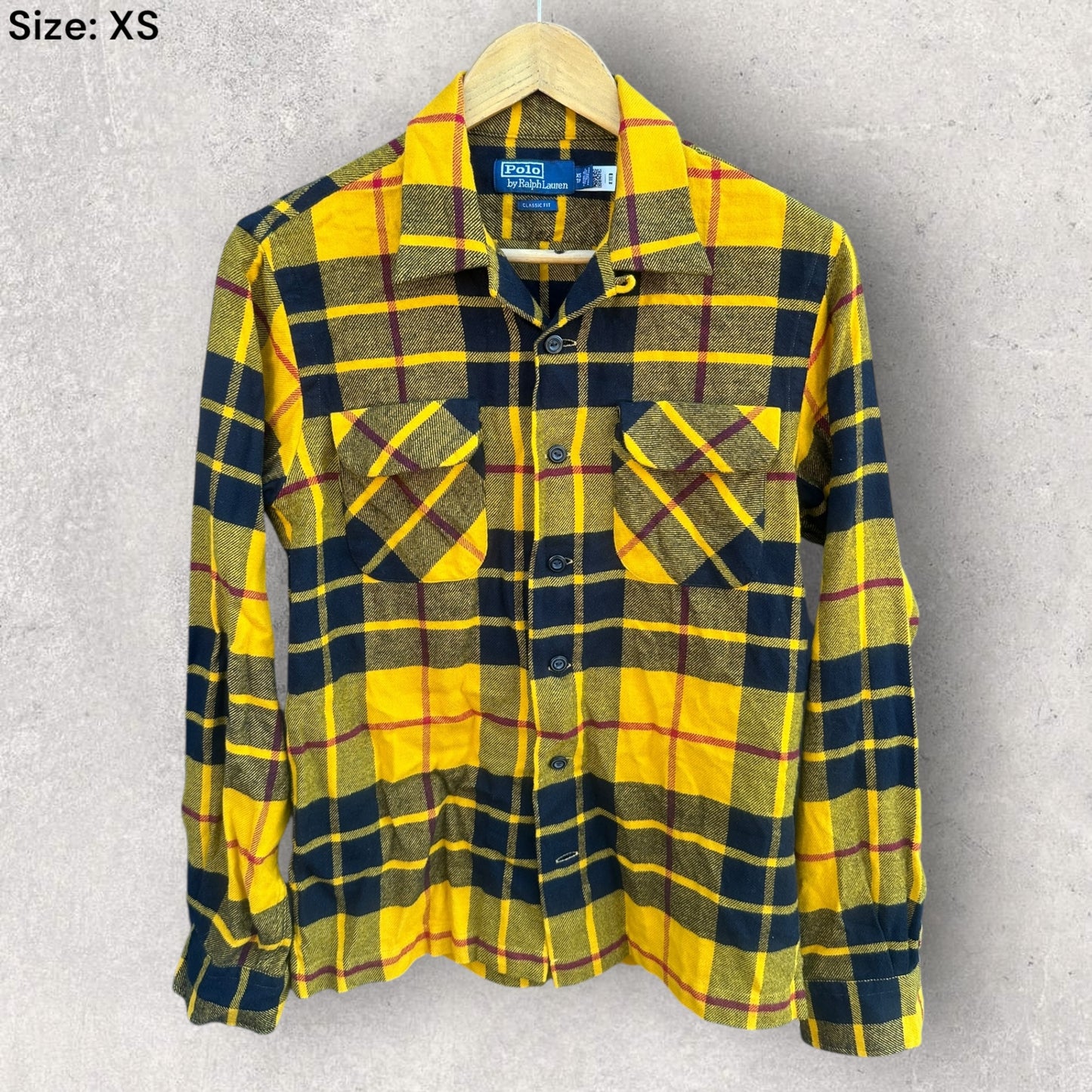 RALPH LAUREN POLO YELLOW FLANNELETTE BUTTON UP SHIRT