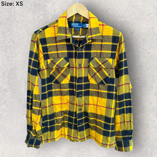 RALPH LAUREN POLO YELLOW FLANNELETTE BUTTON UP SHIRT