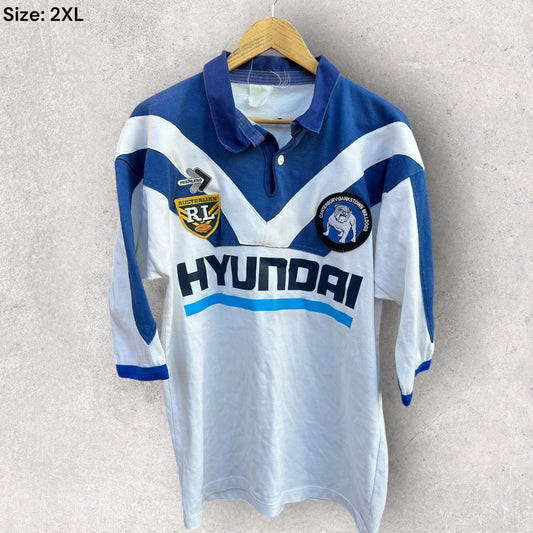 Canterbury Bulldogs 1995 ARL Hyundai Home Jersey Vintage Signed By Terry Lamb