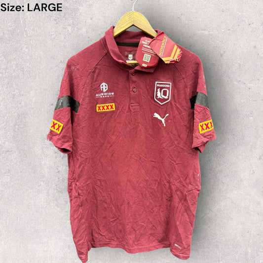 QUEENSLAND MAROONS PUMA STATE OF ORIGIN MEDIA POLO BRAND NEW WITH TAGS