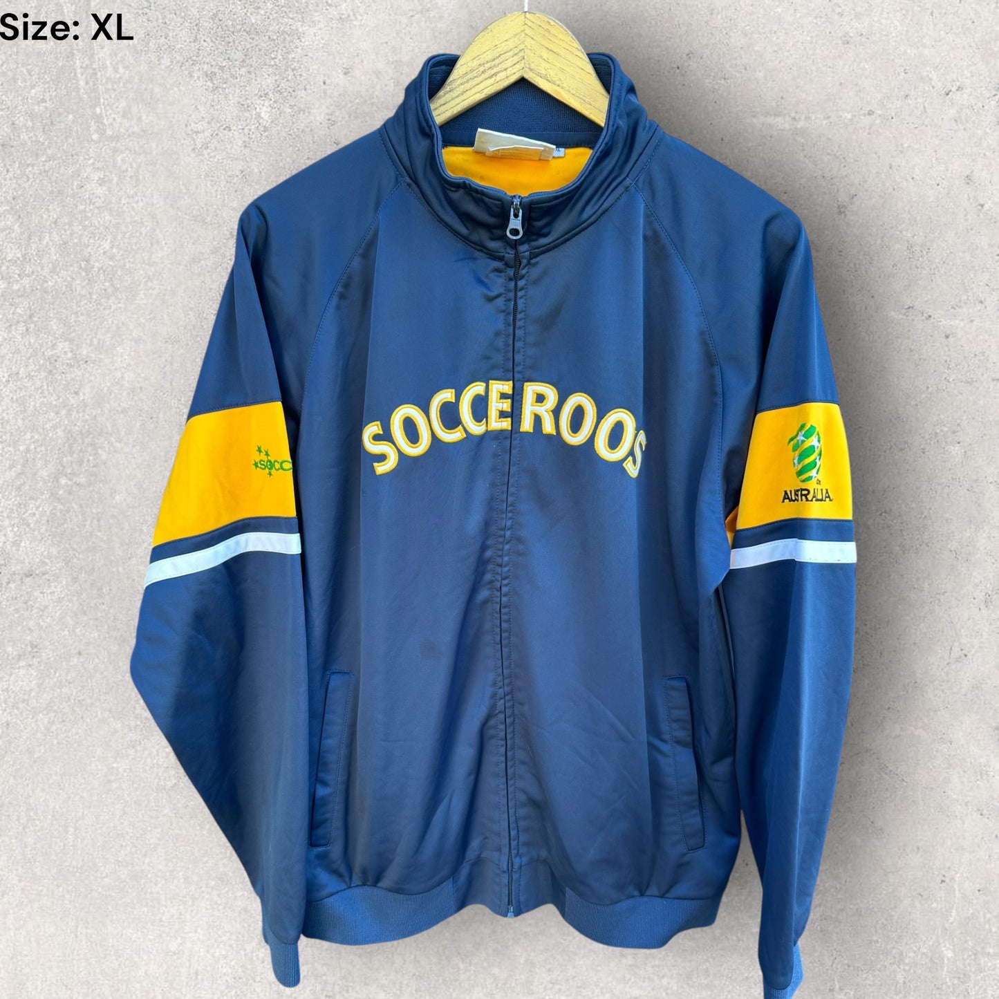AUSTRALIAN SOCCEROOS VINTAGE BLUE FULL ZIP JACKET